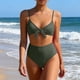 thumbnail image 1 of Trajes de baño para mujer, conjunto de traje de baño con cordones, estilo dividido, color sólido, informal, a la moda, para mujer, trajes de baño para mujer, traje de baño para mujer, trajes de baño d, 1 of 5