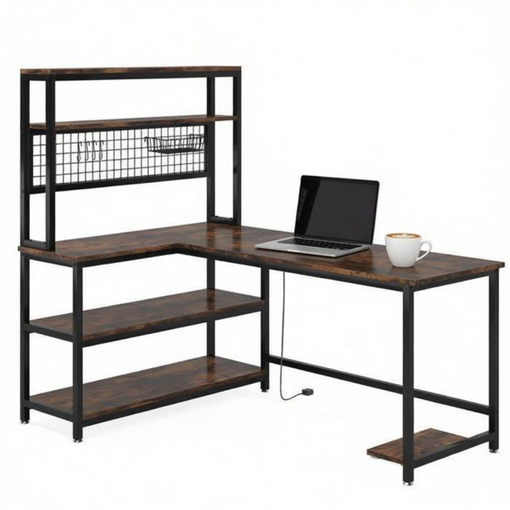 Modern Simple Office Desk, Sturdy Frame Computer Writing Desk, Multipurpose Study Workstation Table, Space-Saving Laptop Desk for Home Office Bedroom Workplace