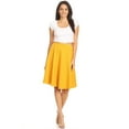 thumbnail image 4 of Moa Collection Women's Essential Elegance A-Line Midi Skirt Timeless Comfort with High Waist Elastic, 4 of 4
