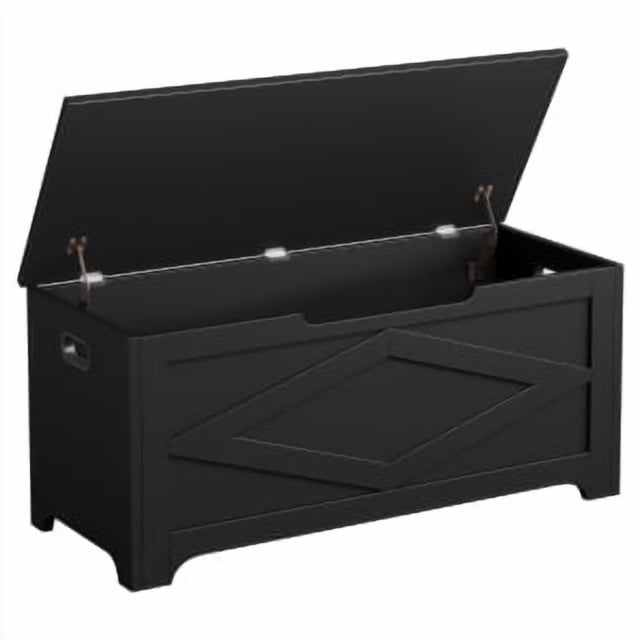 Mdf Shaped Legs Diamond Storage Stool 39.4"