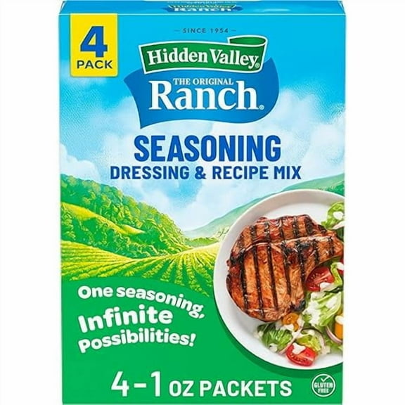 Hidden Valley Original Ranch Salad Dressing and Seasoning Mix, 1 Ounce Packet, Pack of 4 (Package May Vary) ( Pack of 2 )