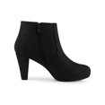 thumbnail image 7 of BLISSFUL STEP Women's Ankle Boots Platform Round Toe Zipper Block Heels Black 8, 7 of 7