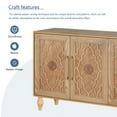thumbnail image 3 of Carved Flower Door Large Storage Cabinet With Metal Handle Suitable For Living Room, Kitchen, Entryway(NATURAL WOOD), 3 of 6