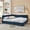 Dark Blue + Velvet + Foam, variant on [Luckynote]Queen Size Upholstered Tufted Bed Frame, Sofa Bed Frame with Comfortable Backrest and Armrests, Queen Size Bed for Bedroom, Living Room,Velvet, BLACK