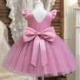 thumbnail image 5 of Girls Dresses,Party Dress Elegant Puffy Sleeves Tutu Formal Attire Performance Gown for Celebrations Special Occasions Stage Shows and Festive Events,Holiday Dress,Light Pink,7-8 Years, 5 of 6
