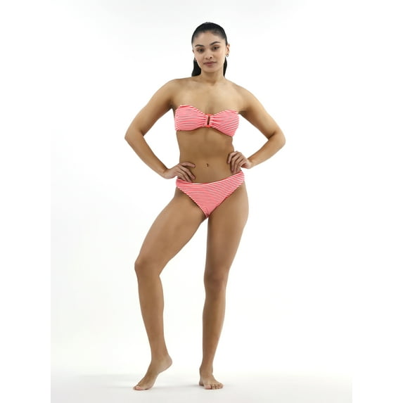 No Boundaries Striped Crinkle Swim Bottoms, Women's
