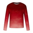 thumbnail image 5 of Wrtxtat Ombre Tops for Men Casual Tie Dye Gradient Print Long Sleeve Overszied Crewneck Pullover Sweatshirts Big and Tall Regular Fit Athletic Workout Tees Shirt Red#01 XL, 5 of 5