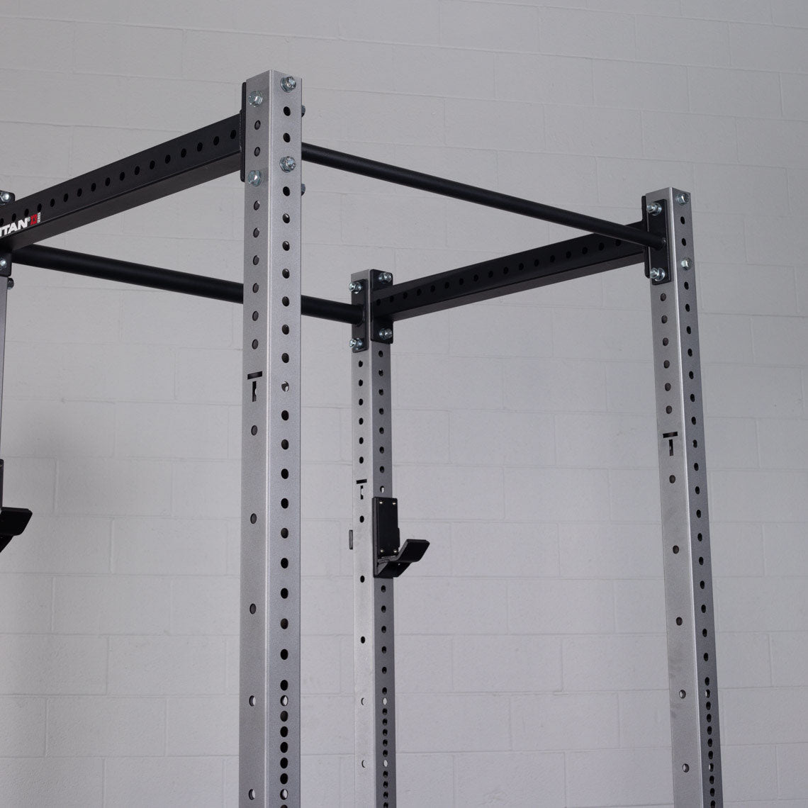 Titan Fitness X-3 Series 80" Silver Bolt-Down Power Rack, 24" Depth, Rackable 1650 LB Cage, 1.25" and 2" Pull Up bars, Standard J-Hooks, Weight Plate Holders, Weightlifting and Strength Training