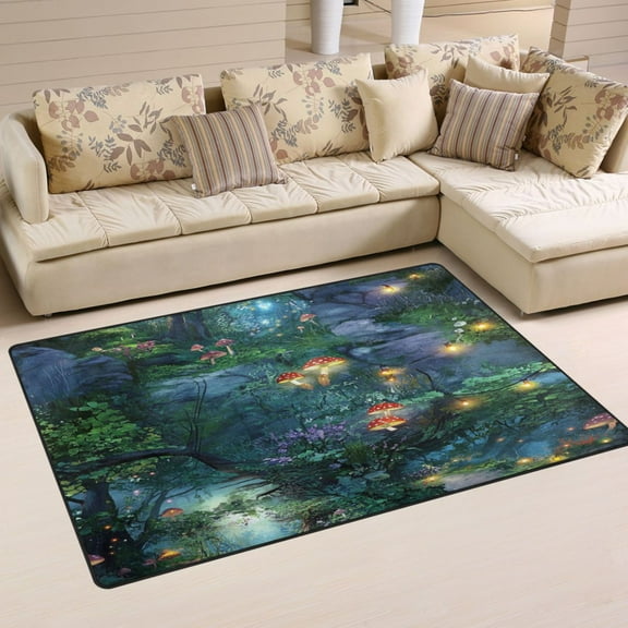 Carpet Mat with Memory Foam Ultra-Soft and Non-Slip Area Rug 31"x20" An Enchanted Forest