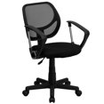 thumbnail image 1 of Mid-Back Black Mesh Swivel Task Chair with Curved Square Back and Arms, 1 of 9