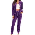 thumbnail image 6 of qolati Womens Sports Outfits Set 2 Piece Tracksuits for Women Velvet Long Sleeve Workout Sweatsuits Hoodie Sweatshirt Pants with Pockets, 6 of 6