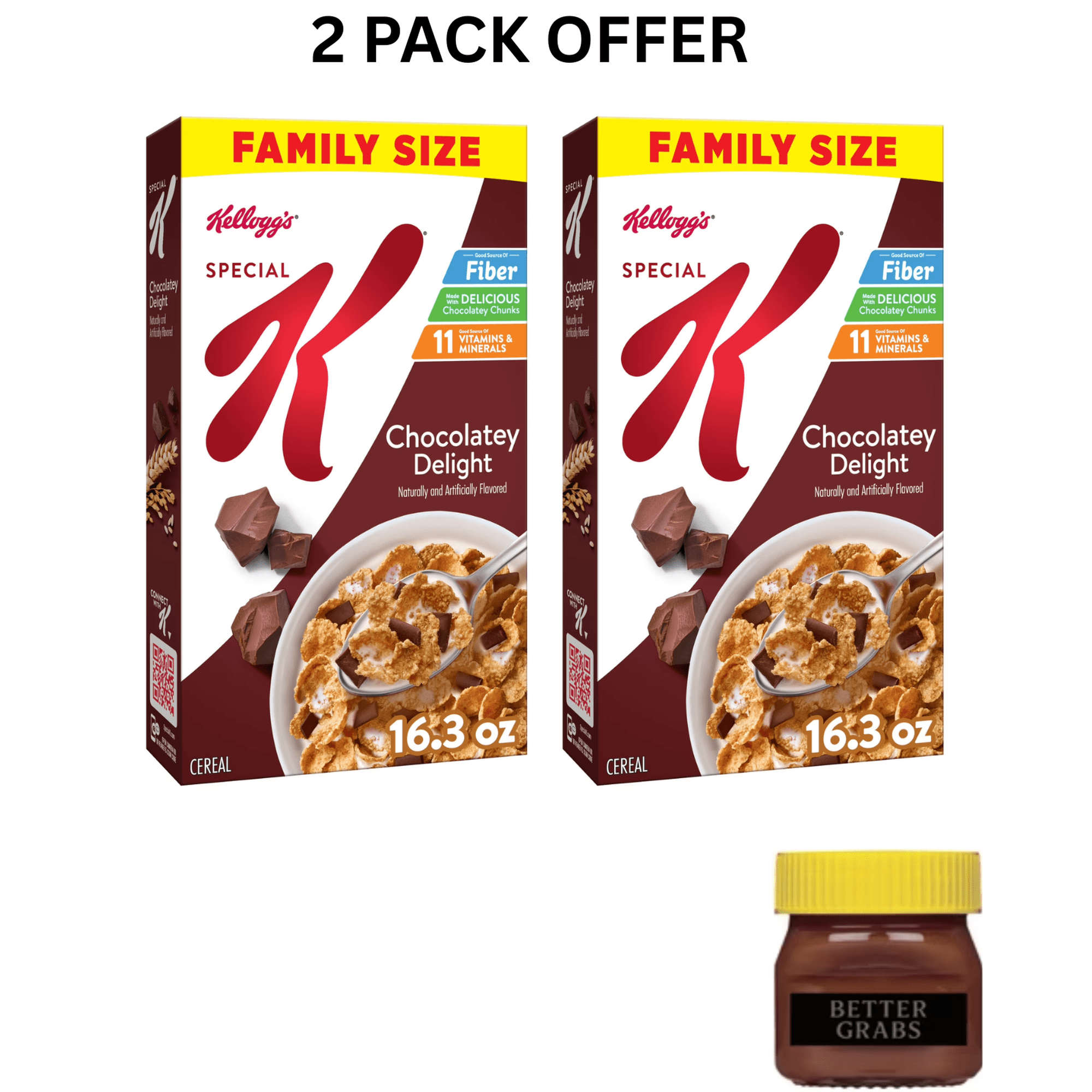 Kellogg's Special K Chocolatey Delight Breakfast Cereal, Good Source of Fiber, 16.3 oz, Family Size