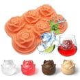 thumbnail image 4 of Molde de hielo rosa de 6 agujeros para mezclar cócteles, máquina para hacer cubitos de hielo para refrigerador (naranja) Ndcxsfigh Libre de BPA, 4 of 9