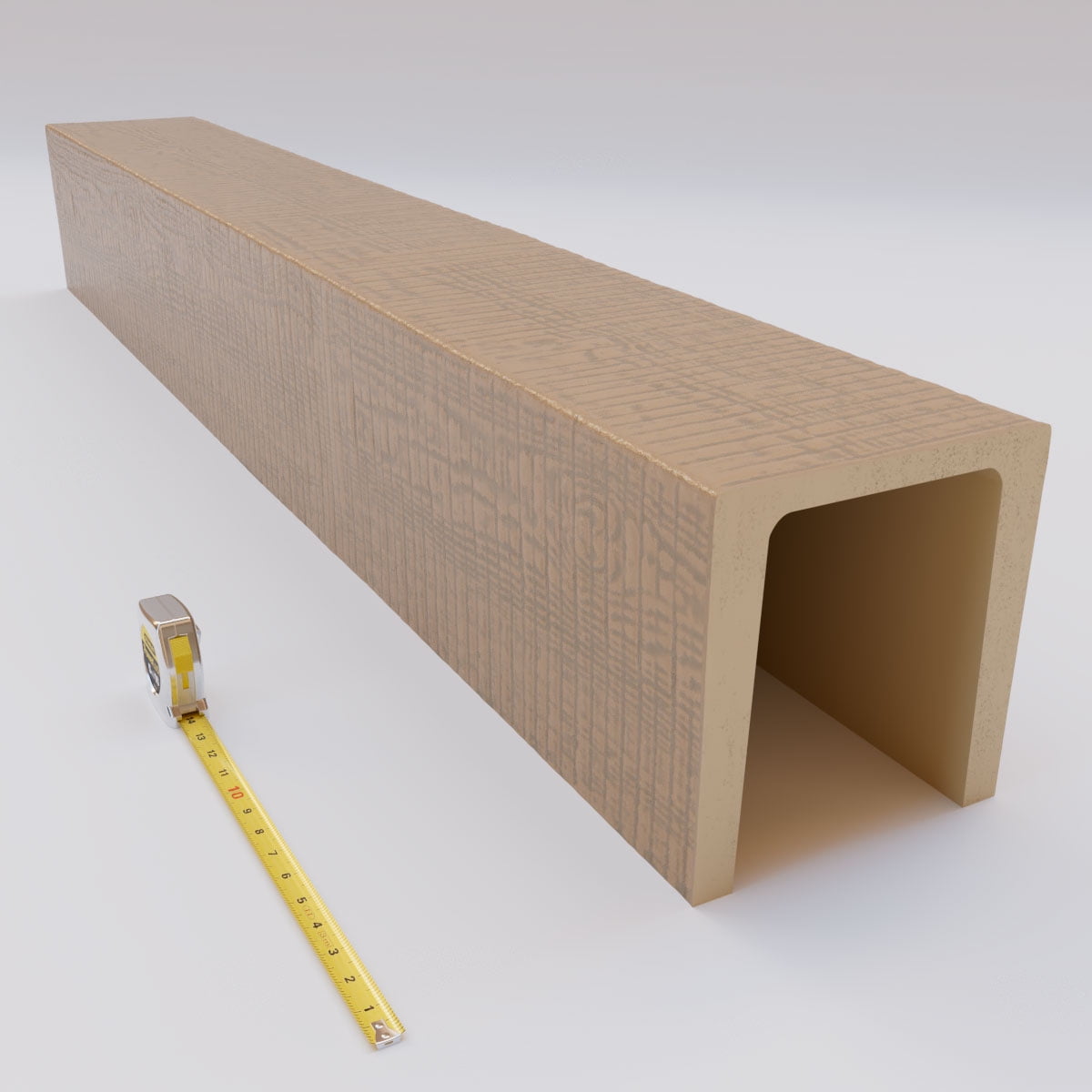 Ekena Millwork 5 1/2"W x 5 1/2"H x 192"L 3-Sided (U-Beam) Resawn Rip HeritageTimber Faux Wood Ceiling Beam, Natural White Oak
