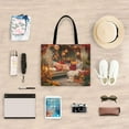 thumbnail image 6 of Canvas Tote Bag for Women Girls Design Print Cozy Autumn Garden Tote, 6 of 8