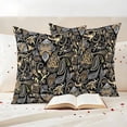 thumbnail image 3 of Black Floral Outdoor Waterproof Pillow Covers, Boho Botanical Vintage Paisley Flower Decorative Square Throw Pillowcase Sofa Cushion Sham for Patio/Couch/Chair, 26"x26" 2 Pack, 3 of 8