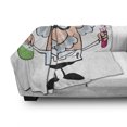thumbnail image 3 of Cartoon Soft Flannel Fleece Throw Blanket, Nursery Science Themed Composition with Old Scientist with Glasses and Mustache, Cozy Plush for Indoor and Outdoor Use, 70" x 90", Multicolor, by Ambesonne, 3 of 6