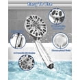 thumbnail image 4 of High Pressure Handheld Shower Head VMASSTONE 7-Spray Setting Showerhead Kit with 59" Stainless Steel Hose and Adjustable Mount for Showering Enjoyment Even at Low Water Flow (HM-002 Chrome), 4 of 7