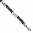 thumbnail image 1 of Edward Mirell Titanium & Stainless Steel Cable Link Chain Bracelet; 8 inch; for Adults and Teens; for Women and Men, 1 of 1