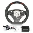 thumbnail image 2 of Nappa Steering Wheel,Carbon Fiber LED Display LED Steering Wheel D Type Racing Steering Wheel Professionally Tested, 2 of 14