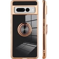 thumbnail image 4 of Compatible with Google Pixel 7 Plus 5G Case Heart Plating Kickstand Mental Ring Luxury Elegant Case Camera Protector TPU Shockproof Back Cover Designed for Google 7 Plus 5G Case -Black, 4 of 10