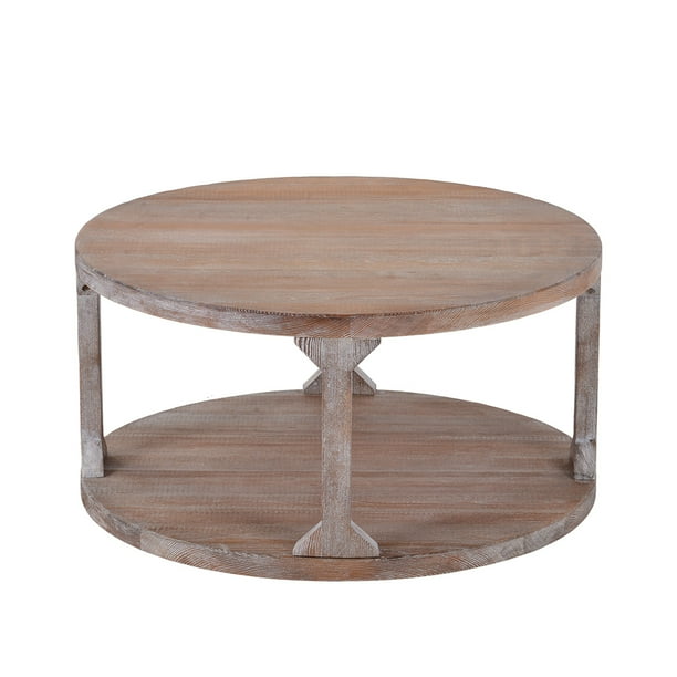 Living Room Office Hotel Round Shaped Rustic Coffee Table Solid Wood Mdf Tea Coffee Table Walmart Com Walmart Com