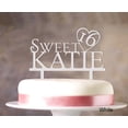 thumbnail image 1 of Personalized Birthday Cake Topper White Cake Topper Color Option Available 5-7 Inches Wide, 1 of 1