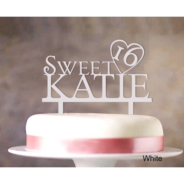 Personalized Birthday Cake Topper White Cake Topper Color Option Available 5-7 Inches Wide