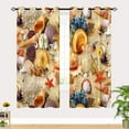 thumbnail image 2 of Conch Starfish Curtains, Beach Theme Seashell Coastal Nautical Print Pattern Waterproof Grommet Window Drapes for Bedroom Kitchen Bathroom Window Small Closet Cafe 2 Panels W27.5 x L39, 2 of 6