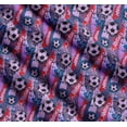 thumbnail image 3 of Soimoi Purple Cotton Cambric Fabric Brush Stroke & Football Sports Print Fabric by the Yard 56 Inch Wide, 3 of 7