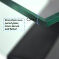 thumbnail image 6 of 2-Tier Glass Coffee Table, Rectangle Open Shelf Coffee Accent Table, Living Room Table with Glass Shelf, Large Storage Space Cocktail Table, Center Table with Wooden Legs for Home Office, B1258, 6 of 9