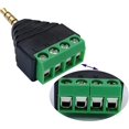 thumbnail image 3 of Terminal de tornillo de 3,5 mm de 4 polos, conector macho de audio TRRS estéreo de 3,5 mm (1/8) a conector hembra de 4 pines AV, convertidor sin soldadura de balun para auriculares de doble, 3 of 5