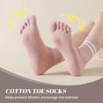 thumbnail image 3 of 6 Pairs Toe Socks Women Five Fingers Crew Socks Comfort Toe Separator Barefoot Sock for Running Athletic Hiking, 3 of 5