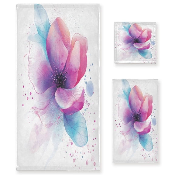 Three-Piece Towel Set Face Towel Towel Set Hand Towel Bath Towel Cotton Bath Towels Bath Towel Sets Hand Bath Towels Dreamy Flower