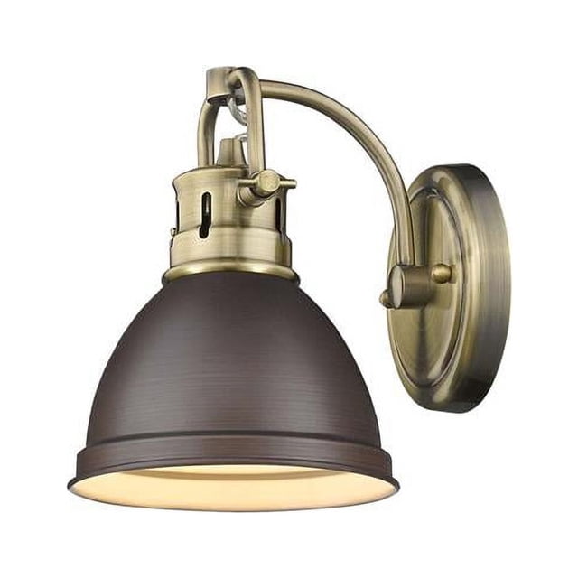 Golden Lighting 3602-BA1 AB-RBZ Duncan AB 1 Light Bath Vanity, Gold - Rubbed Bronze Shade