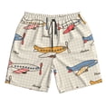 thumbnail image 4 of Bixox Men's Striped Vintage Planes printing Casual Classic Fit Short Summer Beach Shorts, 4 of 6
