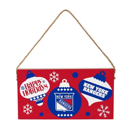 New York Rangers 6 x 11 Holiday Wood Wall Sign