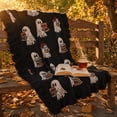 thumbnail image 3 of Halloween Ghost Reading Throw Blanket 47*51 Inch Polyester Blend For Spooky Bedroom, Sofa Couch Decor, 3 of 5