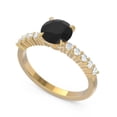thumbnail image 2 of 2.25 Ct Round Cut Natural Diamond (F-G/VS1) & Black Onyx Gemstone Stunning Anniversary Ring for Ladies 14K Yellow Gold Size 3 by Diamond-Capitals, 2 of 7