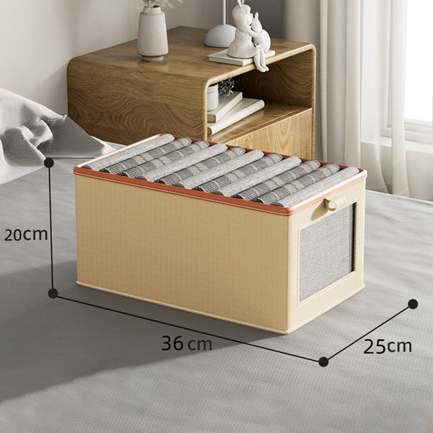 Caja de almacenamiento de lino y algodón con ventana de tela, armario, almacenamiento y arreglo, caja de almacenamiento de ropa grande, juguetes plegables, 1 ud.