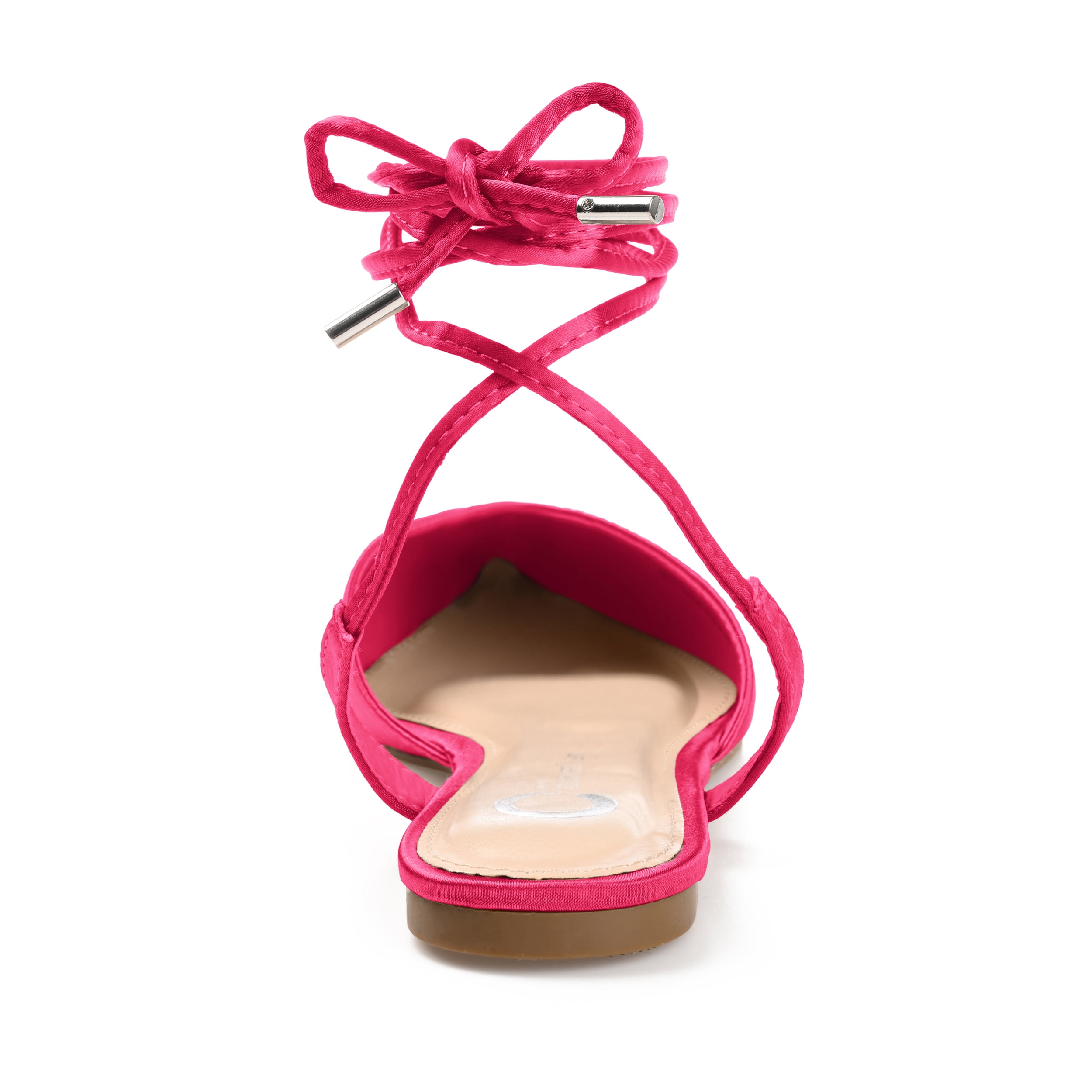 Journee Womens Theia Tie Up Pointed Toe Ballet Flats