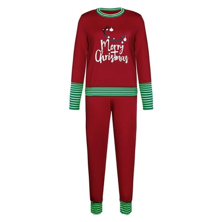 

Niuer Women Xmas Sleepwear Elastic Waist Nightwear Crew Neck Christmas Pajamas Set Casual PJ Sets Long Sleeve Nightgown Red 4XL