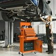 thumbnail image 2 of Aukfa Tool Box, 2-in-1 Rolling Tool Chest & Cabinet on Wheels for Garage Workshop, 5-Drawer, Orange, 2 of 10