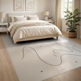 thumbnail image 3 of ODIKA 8'x10' Beige Sand Abstract Flowing Lines Washable Area Rug Modern Minimalist Curves with Scattered for Dining Room, Large Office, Lounge, Non-Slip Chair-Friendly Mat, 3 of 7