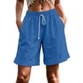 thumbnail image 2 of Yievot Women's Casual Shorts 7 Inch Inseam Drawstring Elastic Waist Relaxed Fit Summer Beach Vacation Shorts, 2 of 7