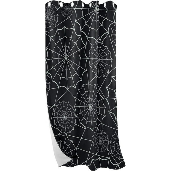 Curtains for Bedroom Living Room 84 inches Web Black Background Partition Room Dividers Curtains & Drapes, Grommet Window Curtains Privacy Protect Room Darkening Curtain, 1 Panel