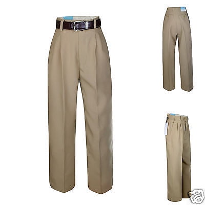 Boy Kid Teen Formal Wedding Party Uniform School Pants Taupe Khaki + Belt 2T-20