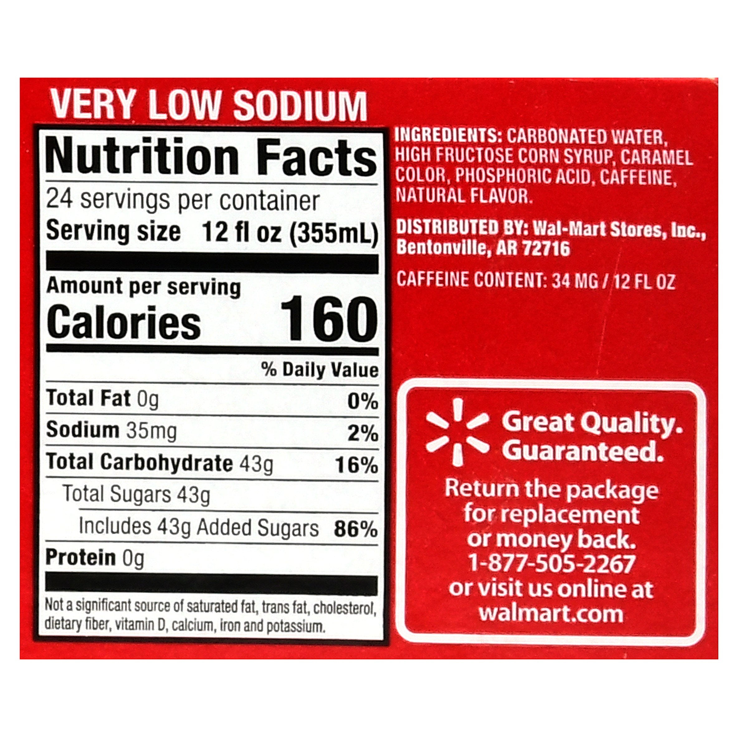 Coca Cola Nutrition Chart