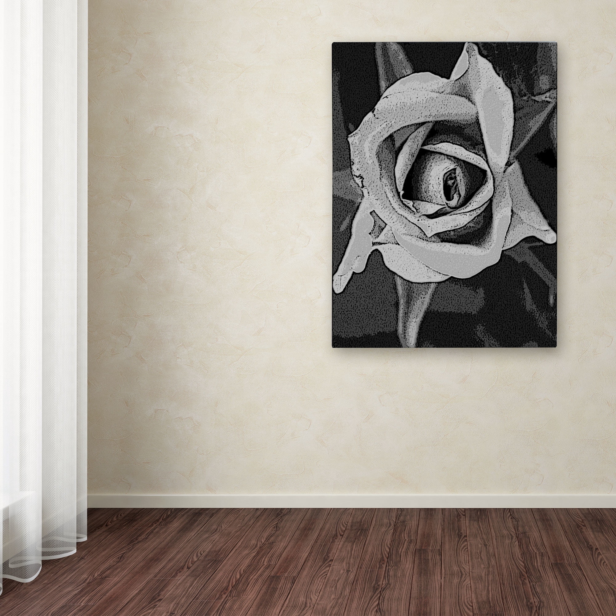 Trademark Fine Art "Black & White Rose" Canvas Wall Art by Patty Tuggle