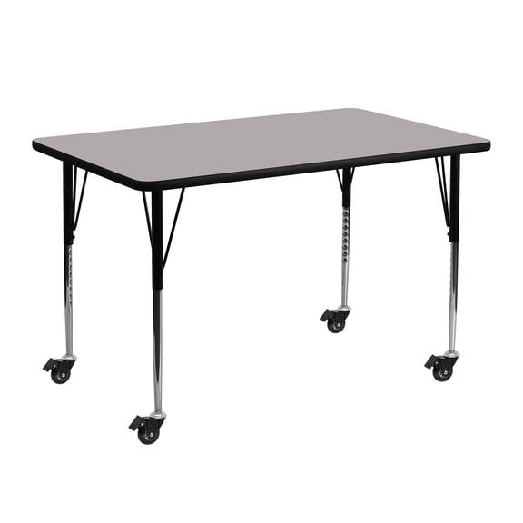 Bowery Hill 31" x 24" High Pressure Top Mobile Activity Table in Gray